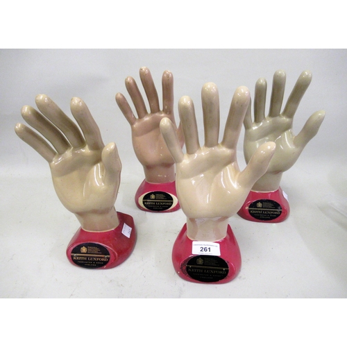 261 - Group of four Keith Luxford composite glove displays