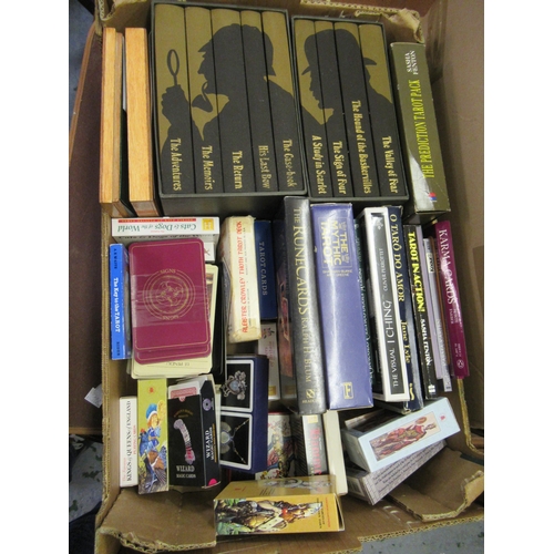 262 - Quantity of various playing cards and associated books, together with two boxed sets of Folio Societ... 