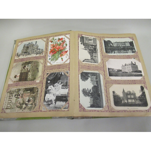 327 - Album containing a large collection of French postcards, circa 1900