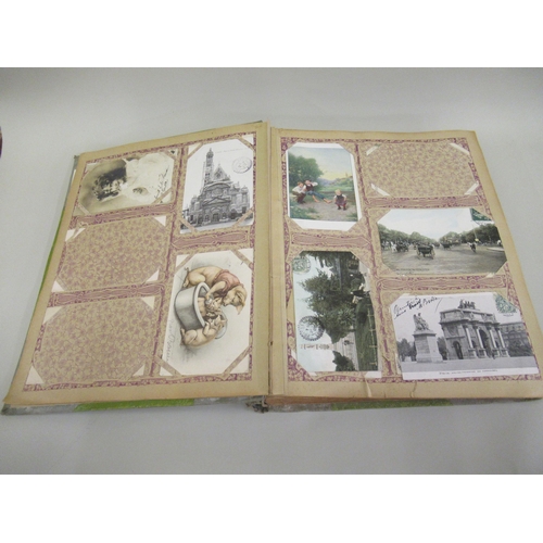 327 - Album containing a large collection of French postcards, circa 1900