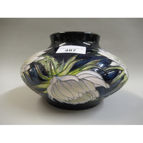 487 - Moorcroft Collector's Club ' Anemone ' pattern squat baluster vase by Angela Davenport, dated 2001, ... 