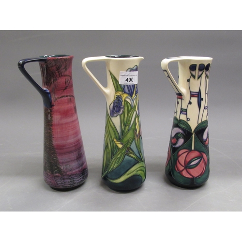 490 - Moorcroft seconds jug vase decorated with a Macintosh inspired stylised floral design by Rachael Bis... 