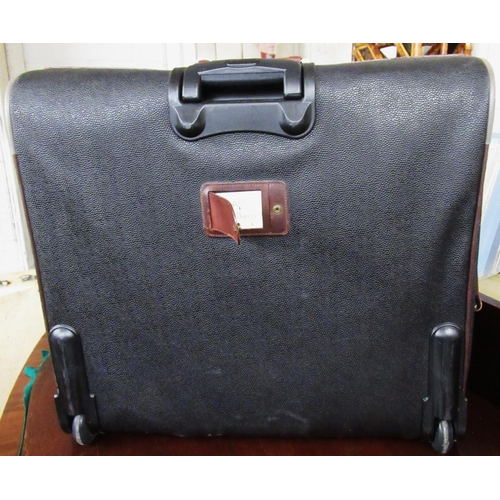 97 - Mulberry Scotchgrain suitcase with tan leather trim, Serial No. 910782