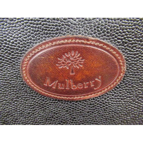 97 - Mulberry Scotchgrain suitcase with tan leather trim, Serial No. 910782