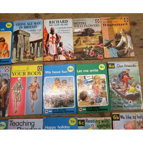 423 - Box containing a quantity of various children's books, including Biggles, Ladybird etc.