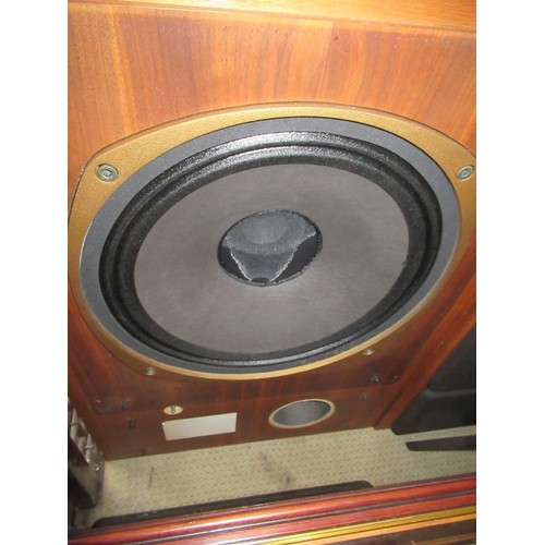 176 - Pair of late 1970's Tannoy Surrey series 15in speakers, in walnut cabinets (with alterations), 72cms... 