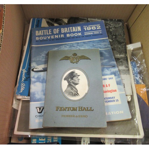 187 - Box containing an assorted collection of military and aviation paperwork, circa 1940's / 50's