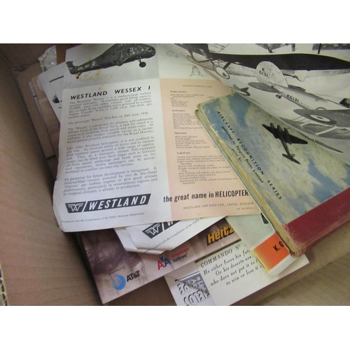 187 - Box containing an assorted collection of military and aviation paperwork, circa 1940's / 50's