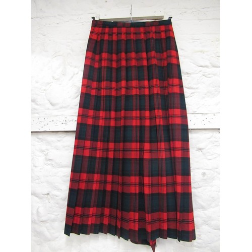 100A - The Scotch House, London, Edinburgh and Paris, ladies long red and green tartan kilt