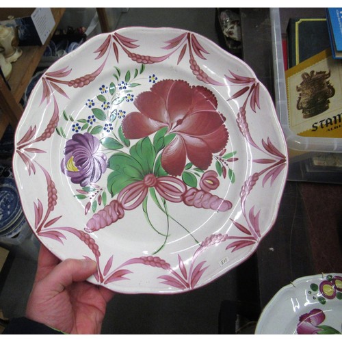 532 - Quantity of various tin glazed floral decorated plates