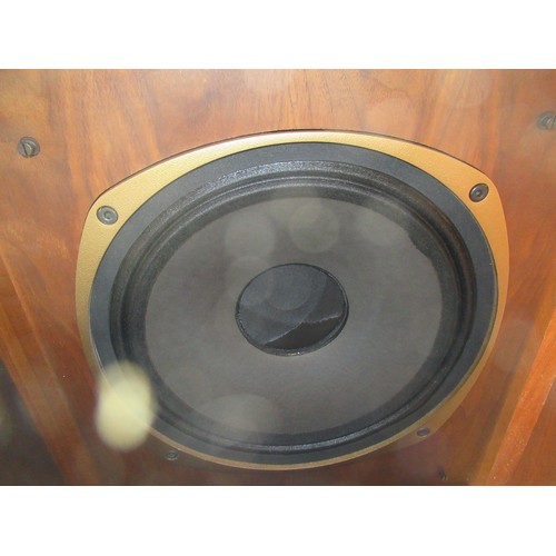 176 - Pair of late 1970's Tannoy Surrey series 15in speakers, in walnut cabinets (with alterations), 72cms... 