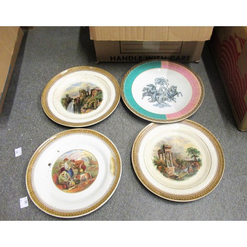 476 - Collection of various 19th and early 20th Century Prattware plates, a mug and other ceramics