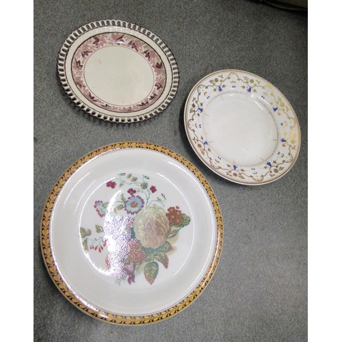 476 - Collection of various 19th and early 20th Century Prattware plates, a mug and other ceramics