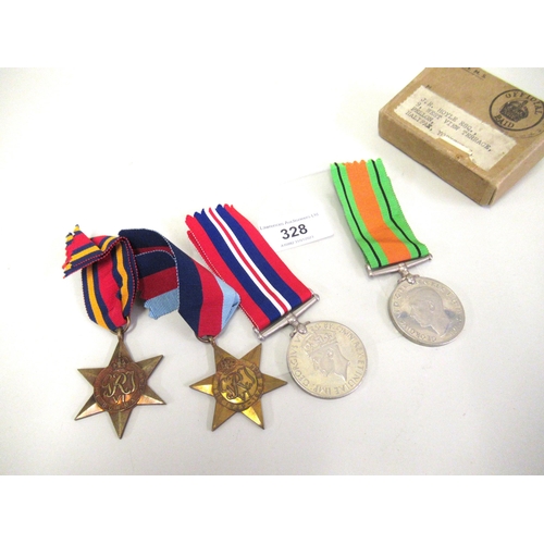 111 - World War II four medal group, including the 39/45 star and Burma star