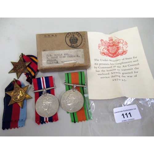 111 - World War II four medal group, including the 39/45 star and Burma star