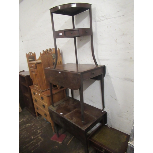 1398 - Two 19th Century mahogany drop-leaf Pembroke tables, together with a 19th Century mahogany corner wa... 