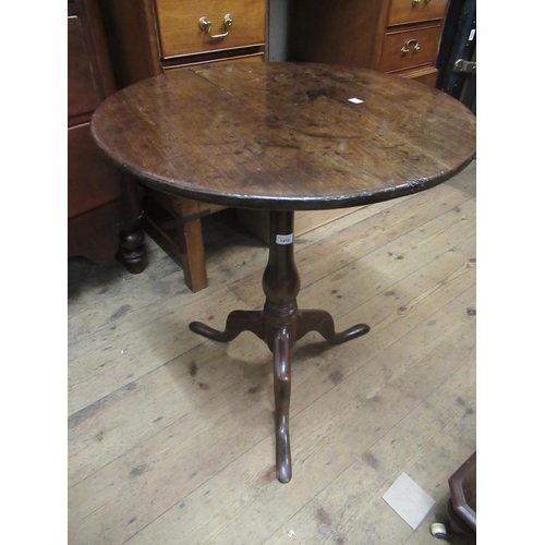 1419 - 18th Century circular mahogany pedestal table on turned column and tripod support, 60cms diameter, t... 