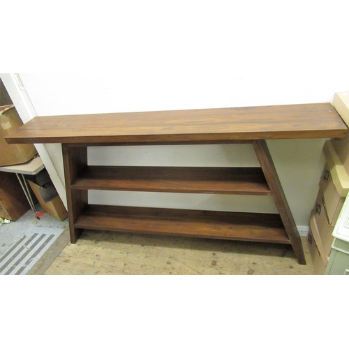 1433 - Modern hardwood three shelf open bookcase, 180cms x 100cms