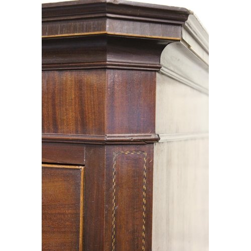 1448 - George III mahogany tallboy, the moulded cornice above two short and six long graduated drawers with... 