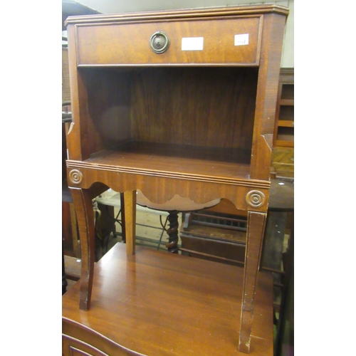 1488 - Small reproduction mahogany six drawer tallboy, together with a reproduction mahogany bedside cabine... 