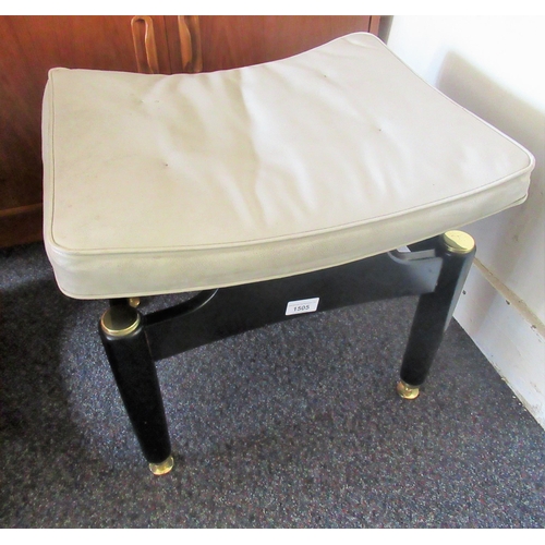 1505 - Mid 20th Century G Plan upholstered and ebonised dressing table stool