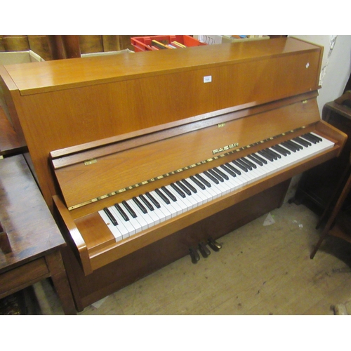 1528 - Modern teak cased upright piano by Fazer