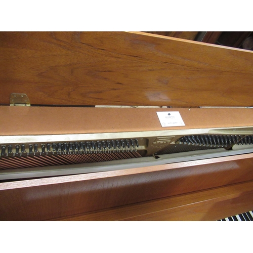 1528 - Modern teak cased upright piano by Fazer