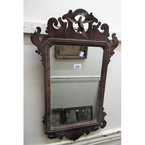 1545 - Small 18th Century mahogany and gilt wall mirror, together with a small 18h Century walnut mirror, (... 