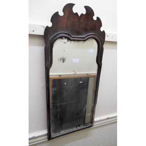 1545 - Small 18th Century mahogany and gilt wall mirror, together with a small 18h Century walnut mirror, (... 