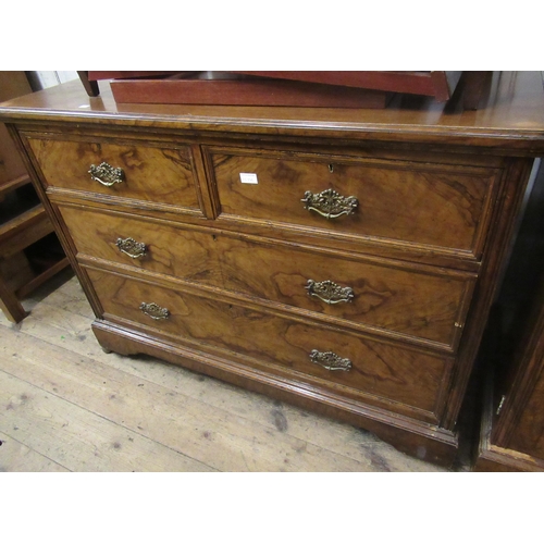 1570 - Late Victorian figured walnut bedroom suite, comprising: compactum wardrobe with moulded cornice abo... 