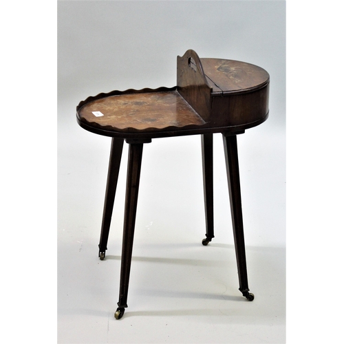 1578 - Late 19th / early 20th Century yew wood wine table in George III style, the oval top with half-round... 