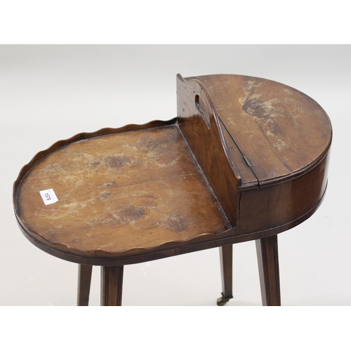 1578 - Late 19th / early 20th Century yew wood wine table in George III style, the oval top with half-round... 