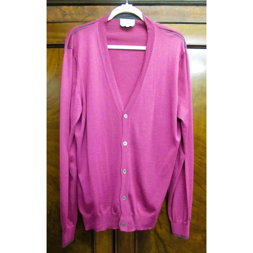 63F - Hermes, Paris, gentlman's pink cardigan, size XXL