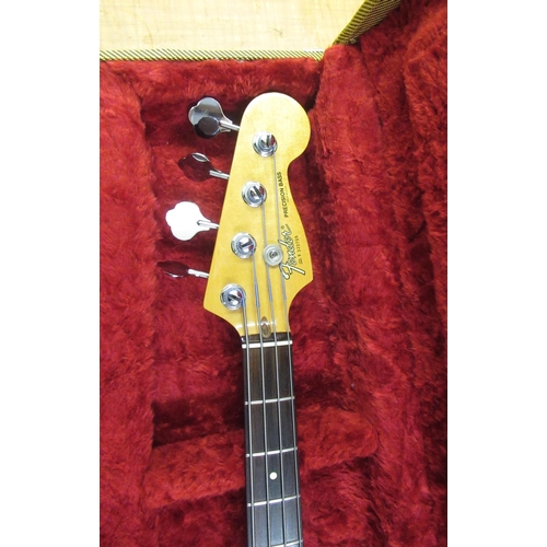 90 - Fender USA 1983 Precision Bass, Serial No. E320705, black with non original black scratch plate, Bad... 