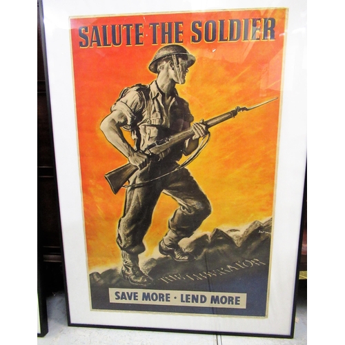 92 - British World War II poster, ' Salute the Soldier ', printed for HM Stationery Office, E S & A. Robi... 