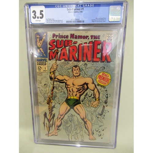 93 - Marvel comics, Sub-Mariner 1 1968, CGC Graded 3.5, Origin of Sub-Mariner