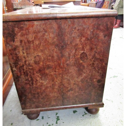 1554 - 17th / early 18th Century Mulberry burr yew straight front chest of three long drawers with brass ha... 