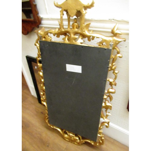 1412 - Oka Chinese Chippendale style resin wall mirror (some damages), 123cms high