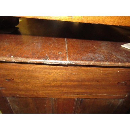 1551 - Small oak moulded front chest of four long drawers, raised on low stile feet (17th Century and later... 