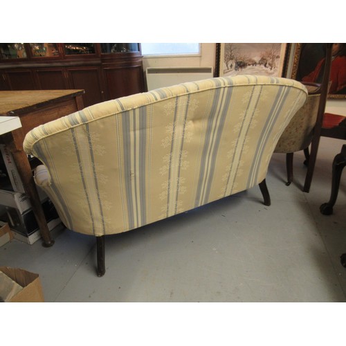 1550 - Small 19th Century button upholstered sofa on turned tapering front supports