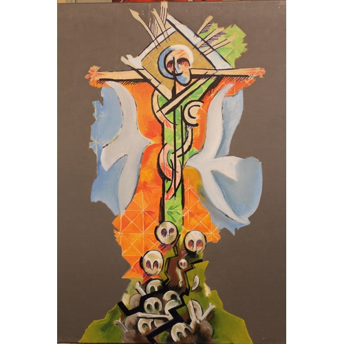 29 - Oil on canvas ' St. Paul's Vision of the Cross ', signed verso and dated 7th May 1967, 92cms x 60cms... 