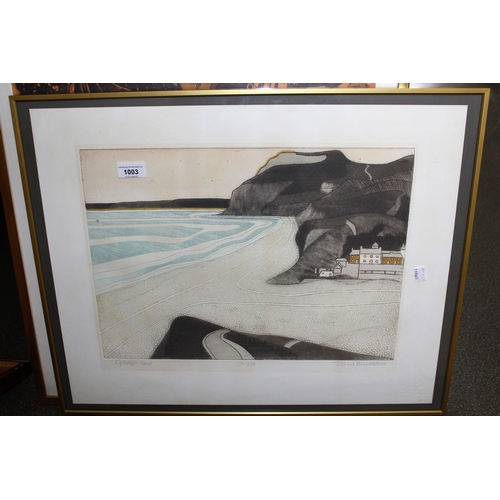 1003 - John Brunsdon, limited  edition coloured print numbered 119/250, 'Golden Cap', signed by the artist ... 