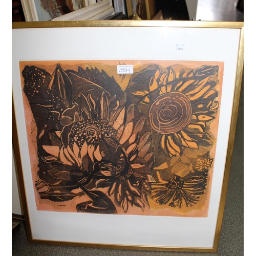 1004 - Penny Ormerod, limited edition coloured print numbered 12/25,  'Sea Anemone' , framed, signed and da... 