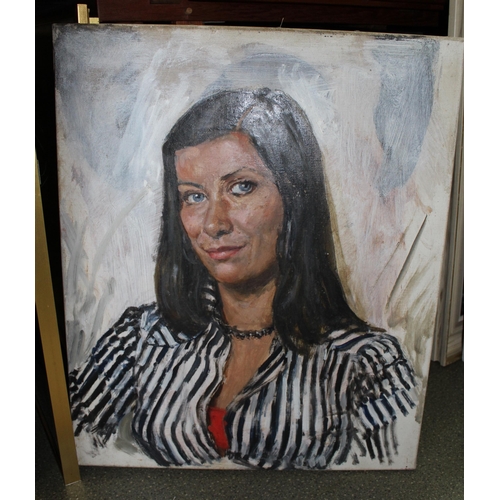 1023 - 20th Century oil on canvas, portrait of a lady, 60cms x 50cms, unframed