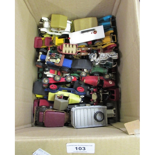 103 - Box containing a quantity of various Lesney models of Yesteryear etc.