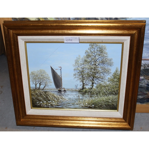 1099 - K. W. Hastings, group of three oil paintings on board, various Norfolk scenes, signed 19cms x 24cms,... 