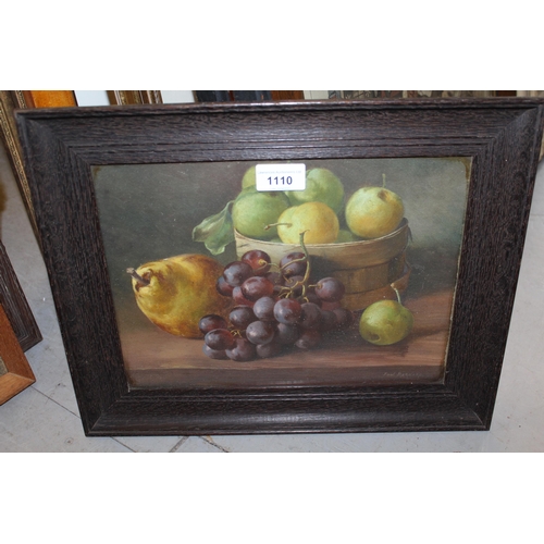 1110 - 20th Century oil on canvas, still life of fruit, signed E.D.W. Barnard, 22cms x 30cms, signed Limite... 