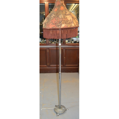 1179 - 1930's Gilt patinated metal and composite two light wall lamp, together with a chromium metal standa... 