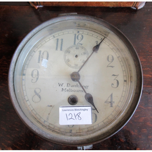 1218 - Brass cased Smith's Empire ships clock, the painted dial with Roman numerals, subsidiary seconds and... 