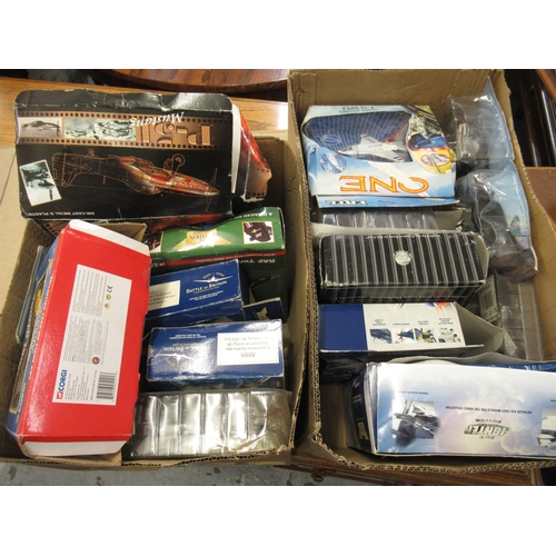 169 - Two boxes containing a collection of various unbuilt model aircraft kits including Airfix, Revel etc